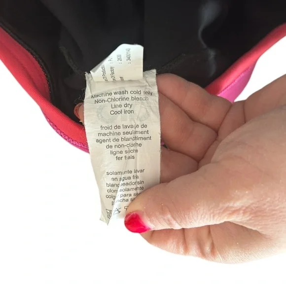 Alo Black & Pink Purple Colorblock Waist Activewear Capri Leggings Womens Medium - Picture 6 of 11